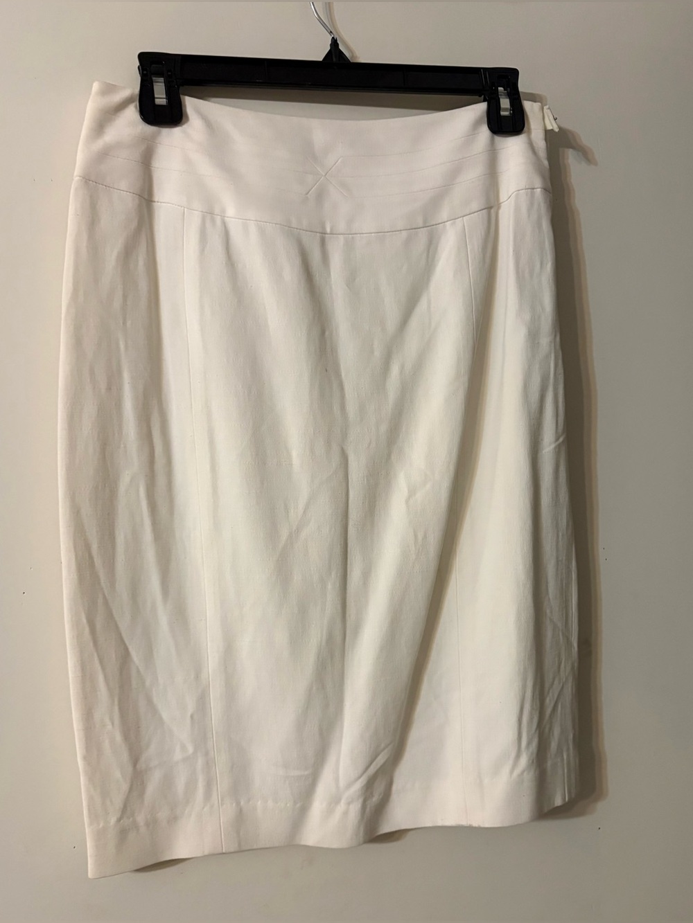 NWT Etcetera Womens Size 2 Midi Length Pencil Skirt White w/Zipper, Lining, Slit